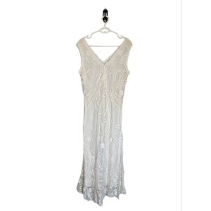 Miss Nikky White Embroidered Maxi Dress Sleeveless Boho Festival Wedding Gown